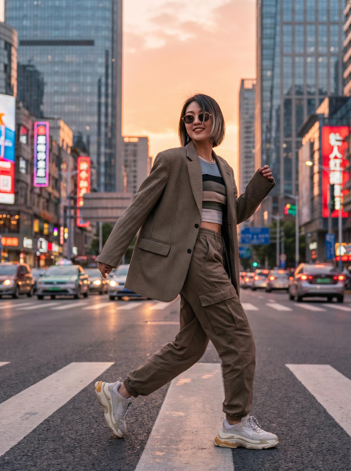 大奶美女美图：都市时尚街拍